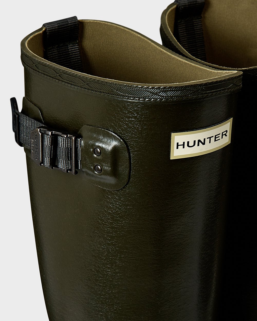 Bottes Hautes de Pluie Hunter Balmoral Poly-Lined Femme Vert Foncé Olive TWNOPBU-74